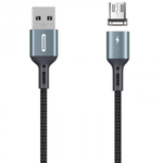 Кабель USB - MicroUSB Remax RC-156m ( 3A, магнитный, оплетка ткань ) Черный