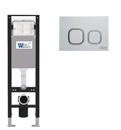 Инсталляция для унитаза WW AMBERG 350 WT 10000012282 кнопка белая/хром