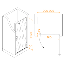 Душевая дверь RGW HO-011B (Прозрачное, 900)