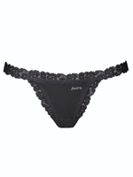 Трусики-танга Fresh Cotton Lace (Размер: S-M) (Цвет: черный)