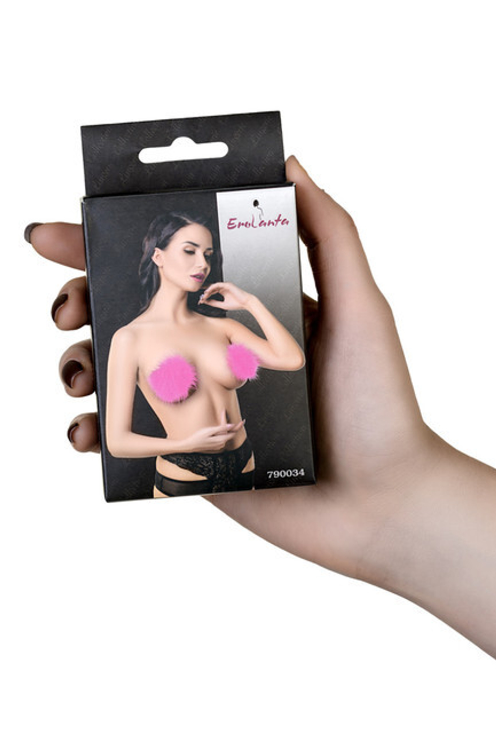 Пэстис Erolanta Lingerie Collection круглые с пухом, ярко-розовые (Цвет: Розовый)