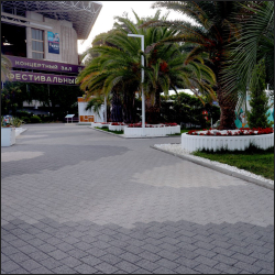 Тротуарная плитка ПРЯМОУГОЛЬНИК (ЛА-ЛИНИЯ) гранит Белый, 100х200х40 мм, А.2.П.4