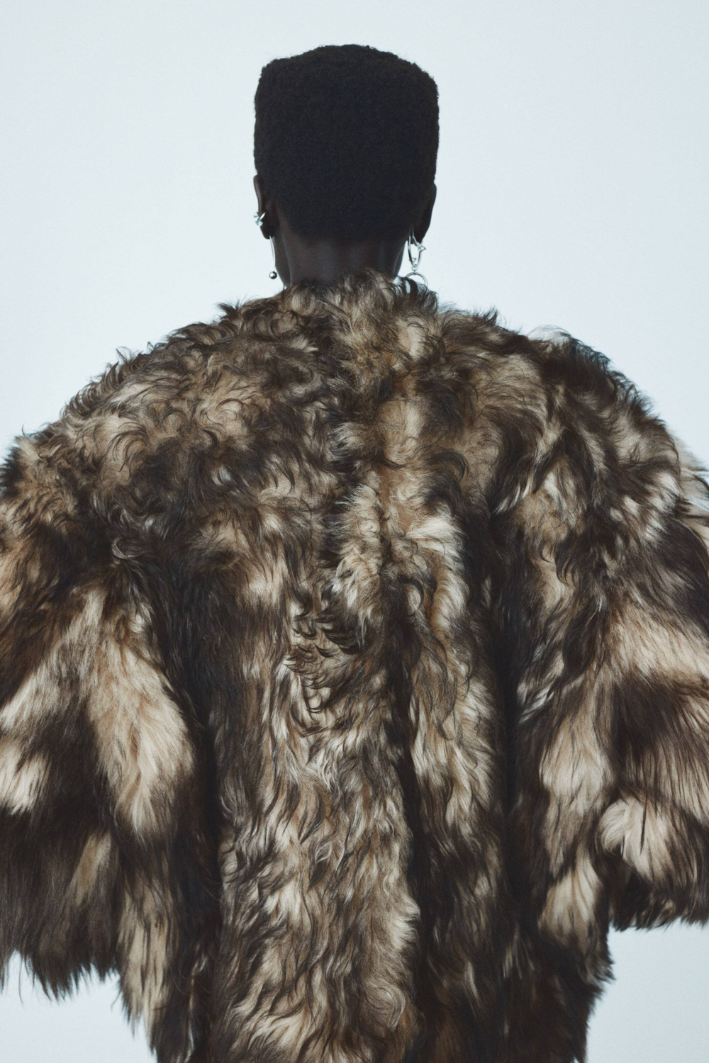 H&M Двусторонняя шуба из овчины, темно-коричневый