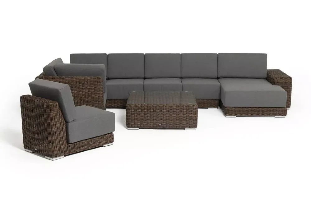 "Капри" трансформирующаяся лаунж-зона из искусственного ротанга, цвет коричневый