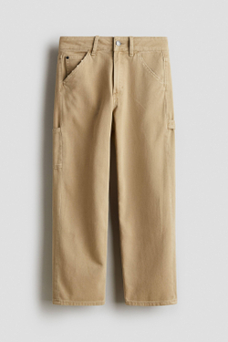 H&M Джинсы Carpenter свободного кроя, бежевый
