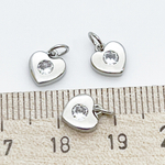 Подвеска Сердце, цвет серебо (родий), фианит, размер 7*7 мм, цена за 1 шт