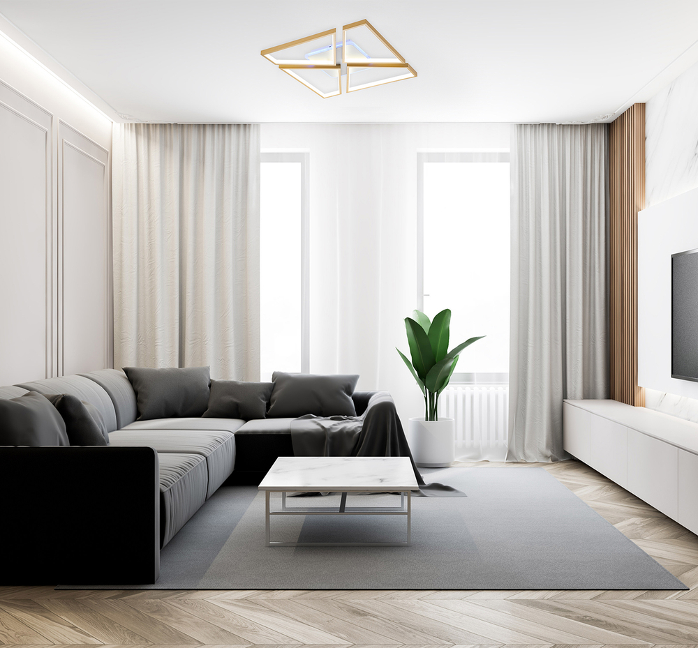 Потолочный светодиодный светильник 110Вт, 5240лм, 3000-6000K, Ra>80, плавная регулировка мощности, изменение цветовой температуры, подсветка основания, ночник, пульт, металл/акрил/силикон, золото