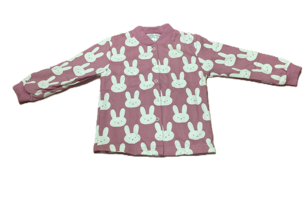 Кофточка с длинным рукавом из футера (100% хлопок с начесом) на кнопках на рост 86 см