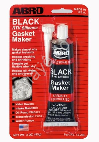 Герметик АБРО черный большой силикон 85г А12В