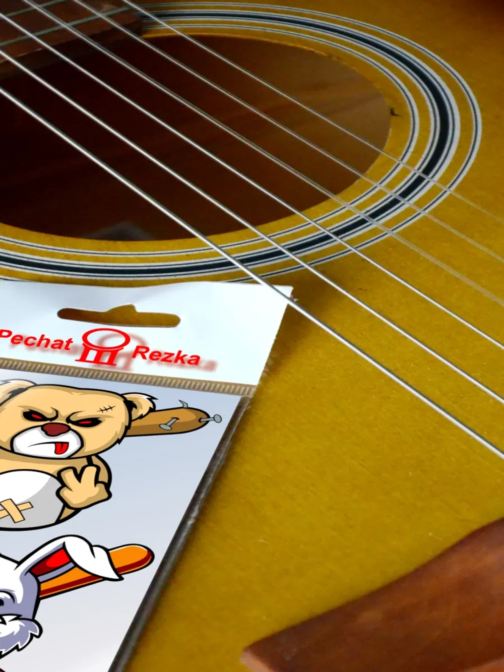 Стикеры - Мишка и Кролик с битой