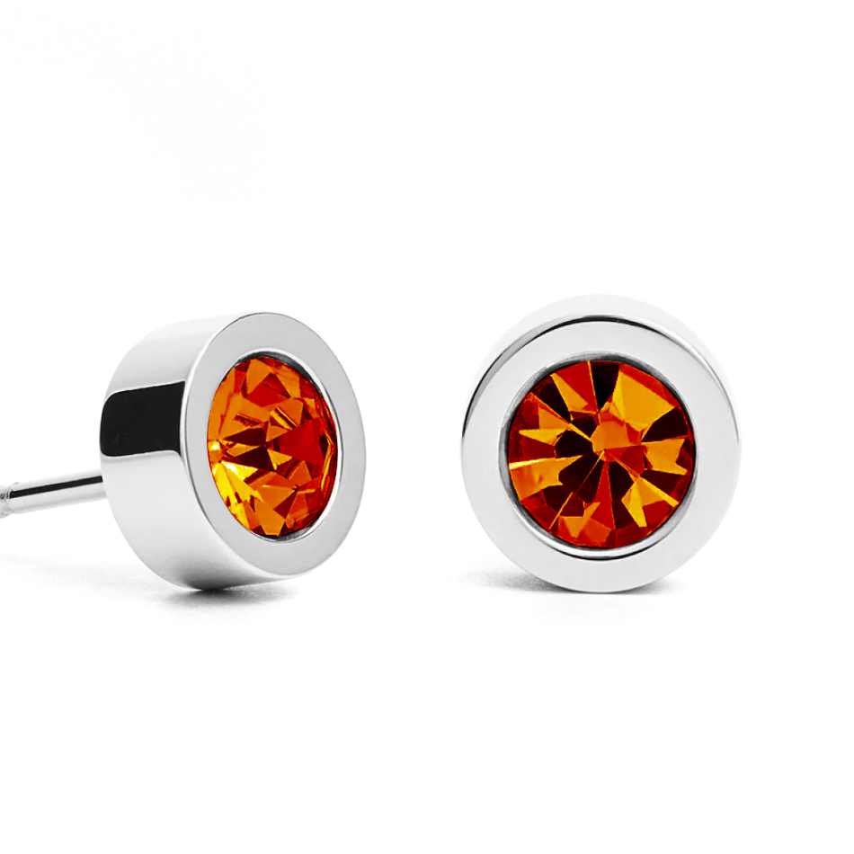 Серьги пусеты Fiore Luna Orange 6х3 мм SWE126 O S