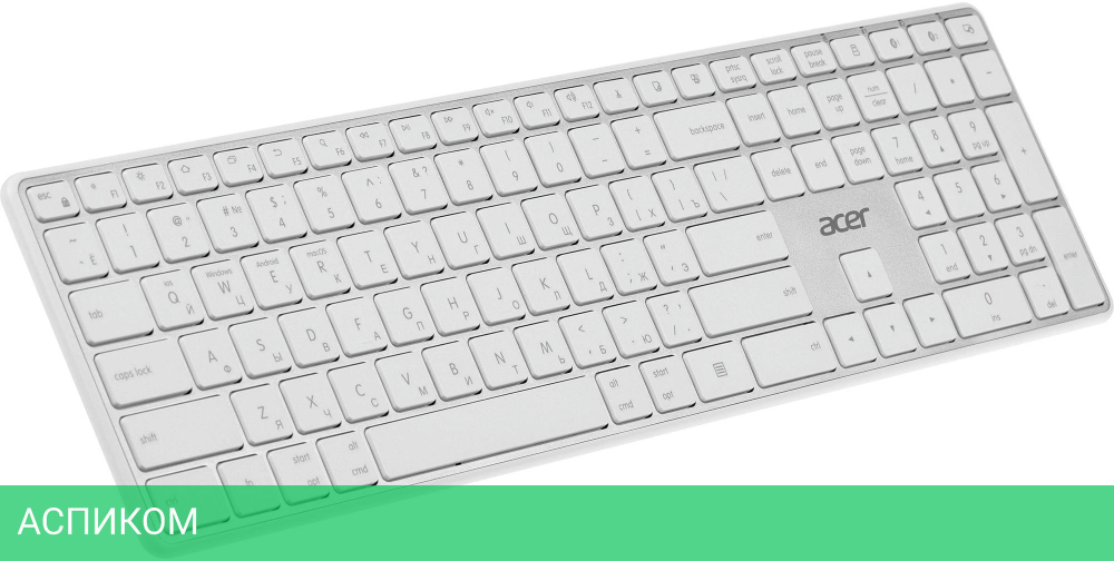 Клавиатура Acer OKR301 белый/серебристый (ZL.KBDEE.015)