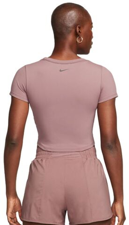 Женская теннисная футболка Nike One Fitted Dri-Fit Short Sleeve Top - Розовый