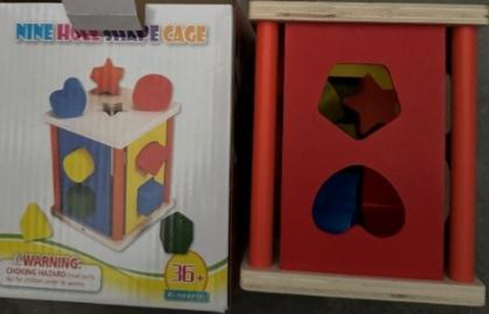 Развивающая игрушка деревянная Сортер обьемный куб, коробка C-41837