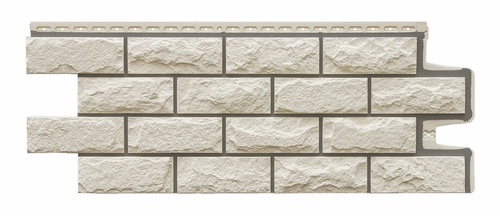 Фасадная панель Grand Line Колотый камень Премиум Пломбирная 0,389м2