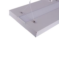 ULO-K16B 2x22W-4000K-L100 5W-RGB IP44 LIGHT GREY Светильник линейный светодиодный подвесной с фоновой подсветкой. Белый свет 4000К. Алюминий. Цвет светло-серый. TM Uniel