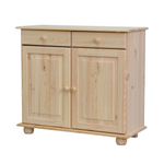 Шкаф витрина Лена двухдверный 90х39х192 см из массива сосны / буфет для кухни, прозрачный лак