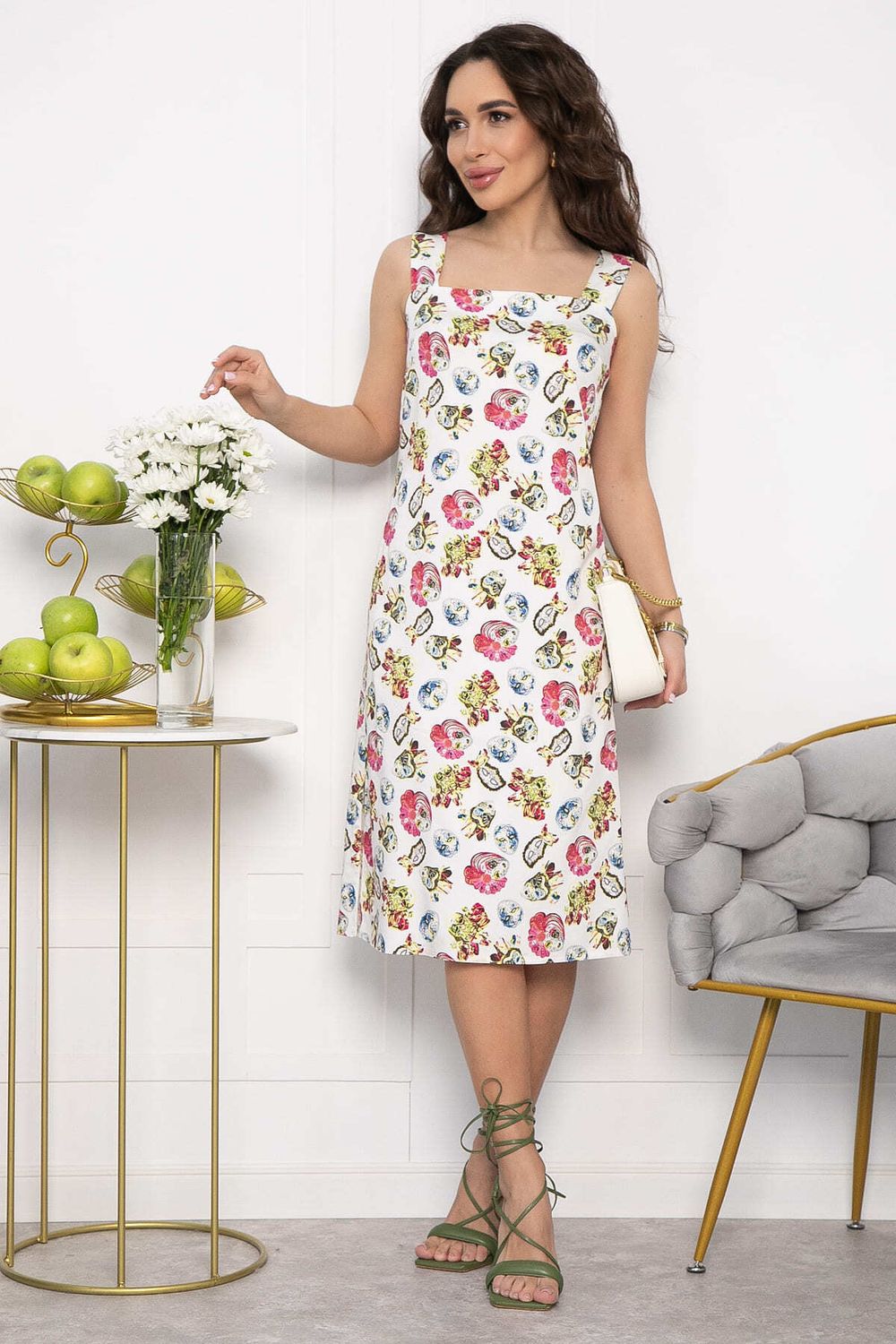 Платье Цветочные узоры (белое) П13504-30М LT Collection