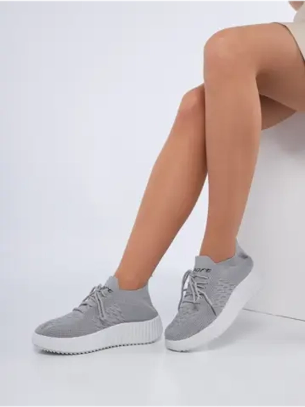 Слипоны на высокой подошве мокасины летние текстильные