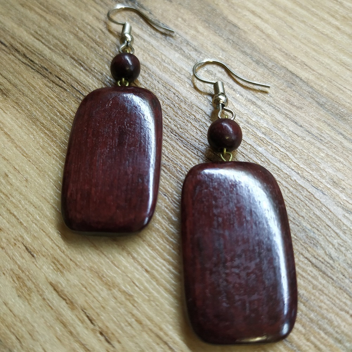 Серьги Бригантина, форма прямоугольник, цвет вишневый, 18x38 мм 313801