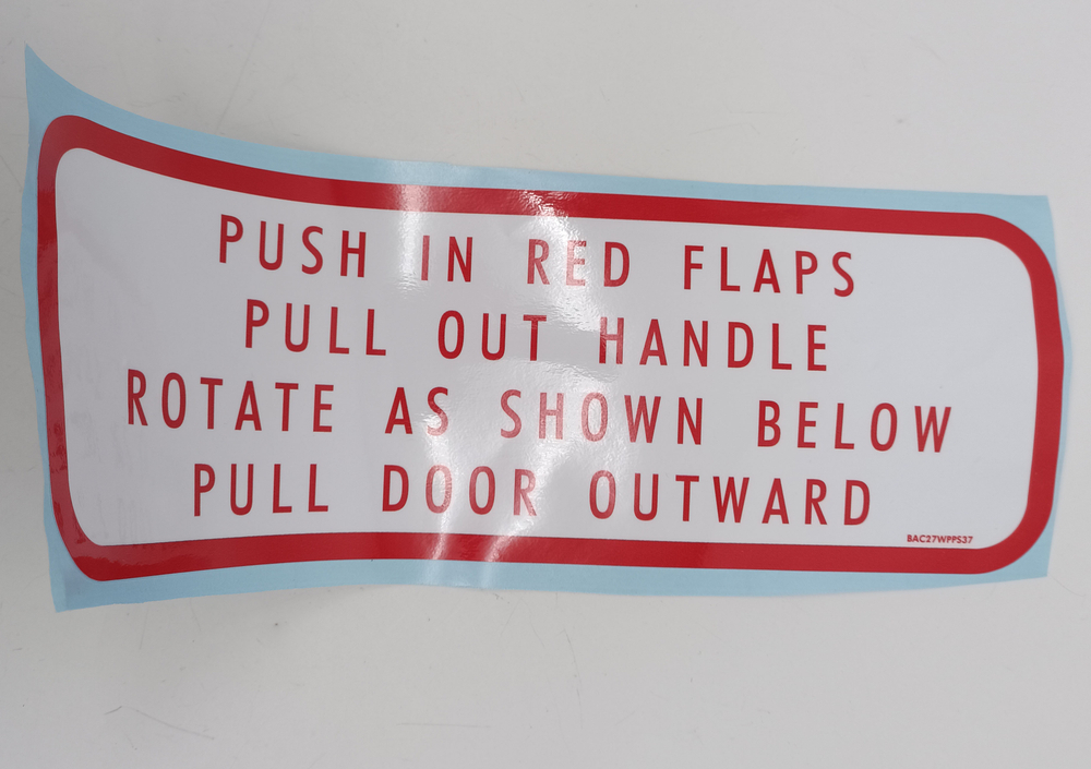 Плакард BAC27WPPS37