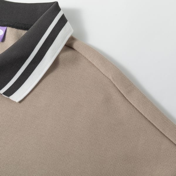 Поло темно-песочный/ темно-серый - фото 5