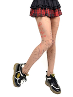 Молодежные колготки с надписями и почеркушками (Размер: S-M-L) (Цвет: бежевый)