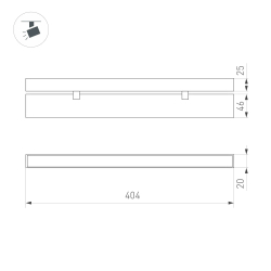 Светильник MAG-FLAT-FOLD-25-S400-12W Day4000 (BK, 100 deg, 24V) (Arlight, IP20 Металл, 5 лет) 034237