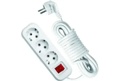 Удлинитель 1668 3 розетки с заземлением 10 метров, выключатель, ПВС 3*0,75