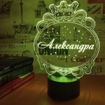 Ночник "Именной с короной" (Ваш текст)