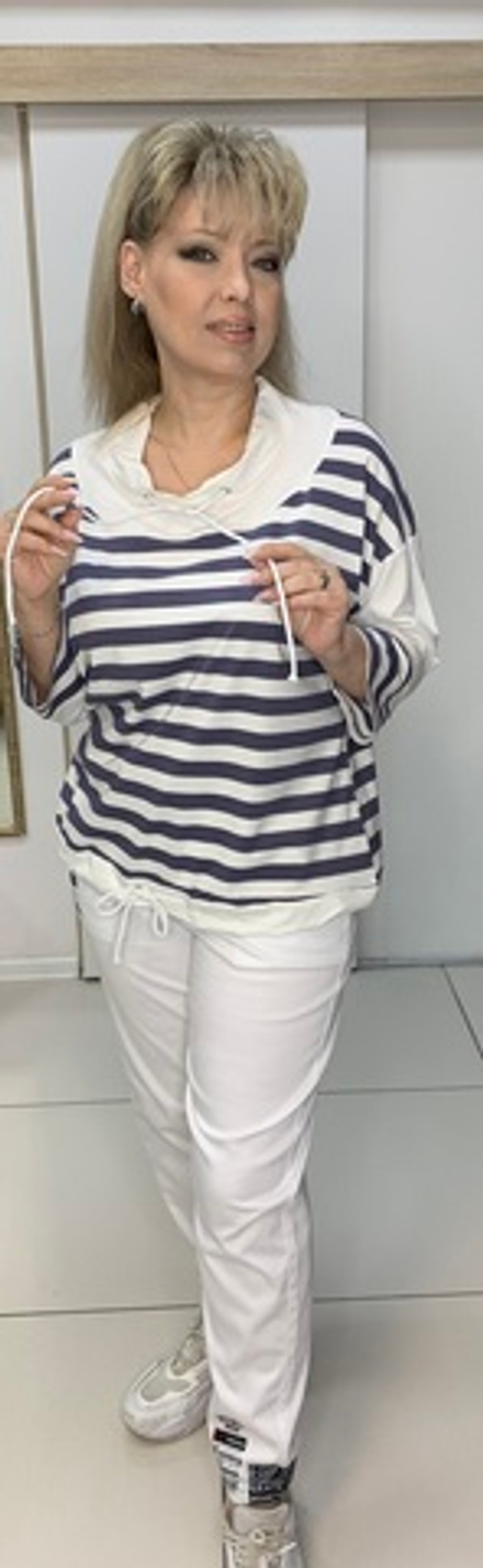 Блузон-толстовка в полоску