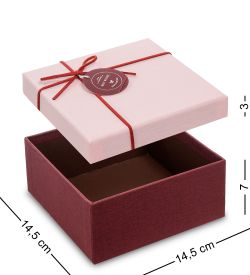 WF-77-B Набор коробок из 3шт «Квадрат» цв.борд./роз.