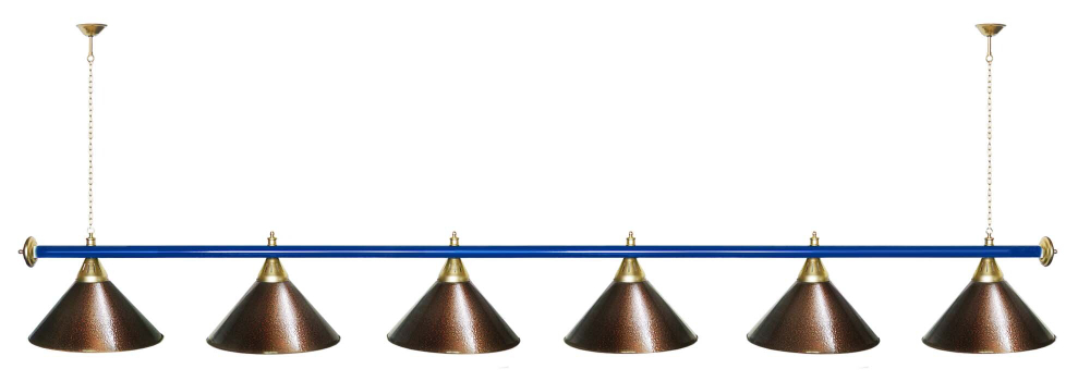 Лампа STARTBILLIARDS 6 пл. (плафоны золотые,штанга золотая,фурнитура золото)