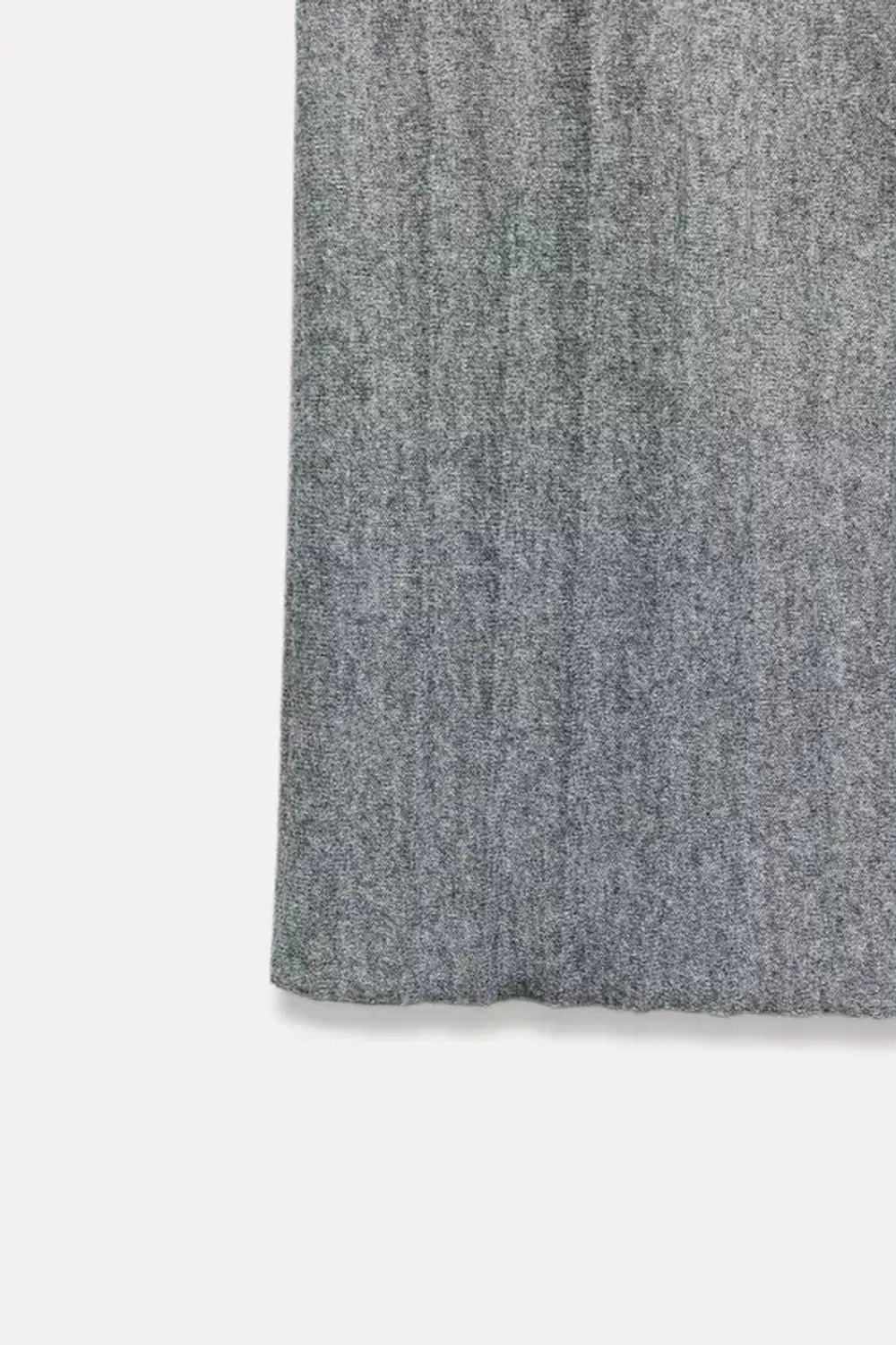 ZARA ТОП ИЗ МЯГКОЙ ТКАНИ С ПЛИССИРОВКОЙ, СЕРЫЙ С МЕЛАНЖЕВЫМ ЭФФЕКТОМ