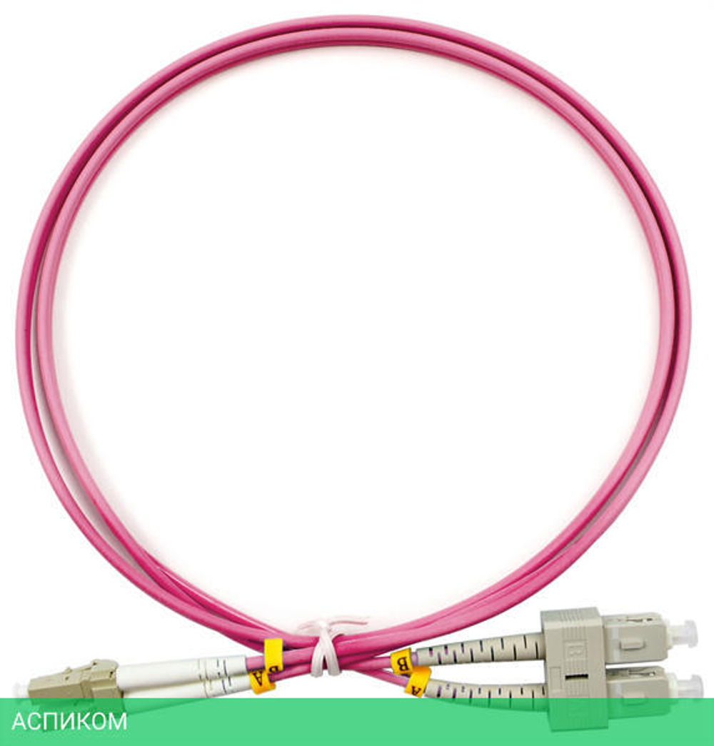 Шнур оптический Cabeus FOP-50-OM4-LC-SC-1,5m