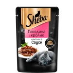Ломтики в соусе говядина и кролик, 75г влажный корм для кошек Sheba