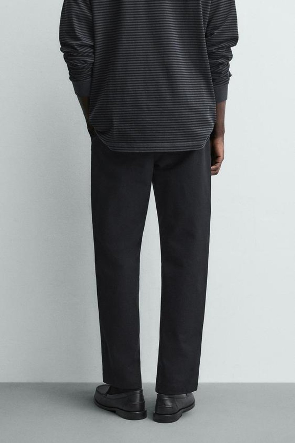 ZARA БРЮКИ STRAIGHT FIT ИЗ РЕЛЬЕФНОЙ ТКАНИ, МОРСКОЙ СИНИЙ