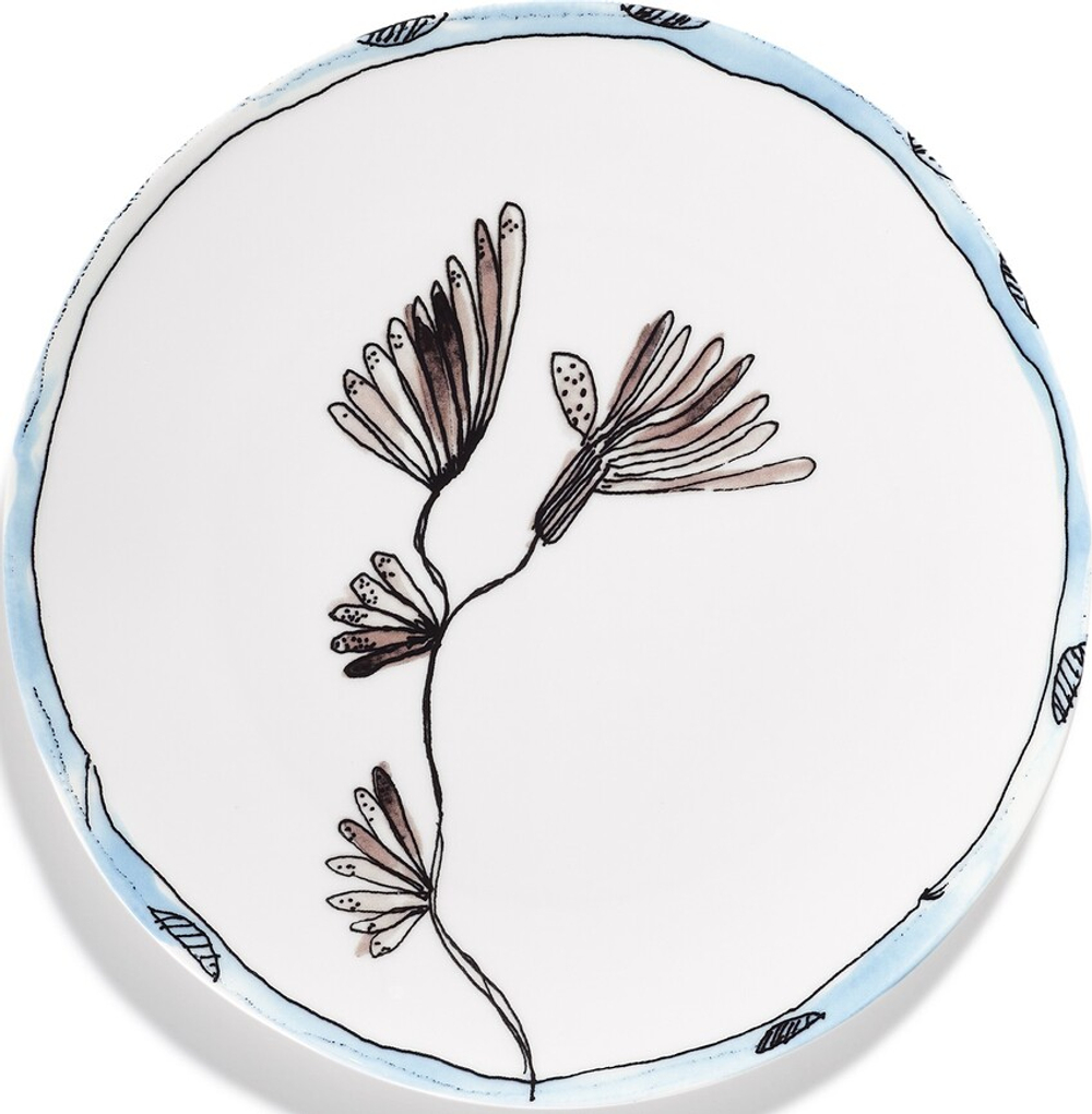 Набор обеденных тарелок serax midnight flowers, 2 предмета, костяной фарфор, синие · арт. fabr B9223103-719