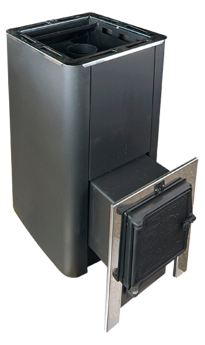 Банная толстостенная печь Олимп 14-18 чугунная дверца