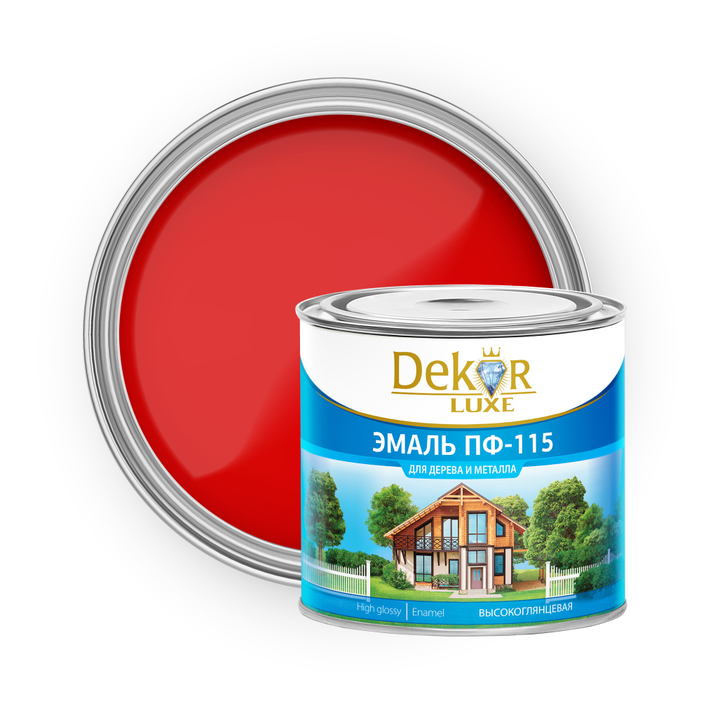 DEKOR LUXE  Эмаль ПФ-115 Красная 2,6кг (Кубанские краски)