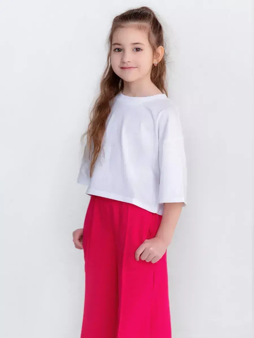 Брюки палаццо для девочки розовые