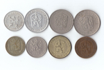Набор монет 8 шт. Чехословакия 1953-73 г. Старый, новый герб. XF