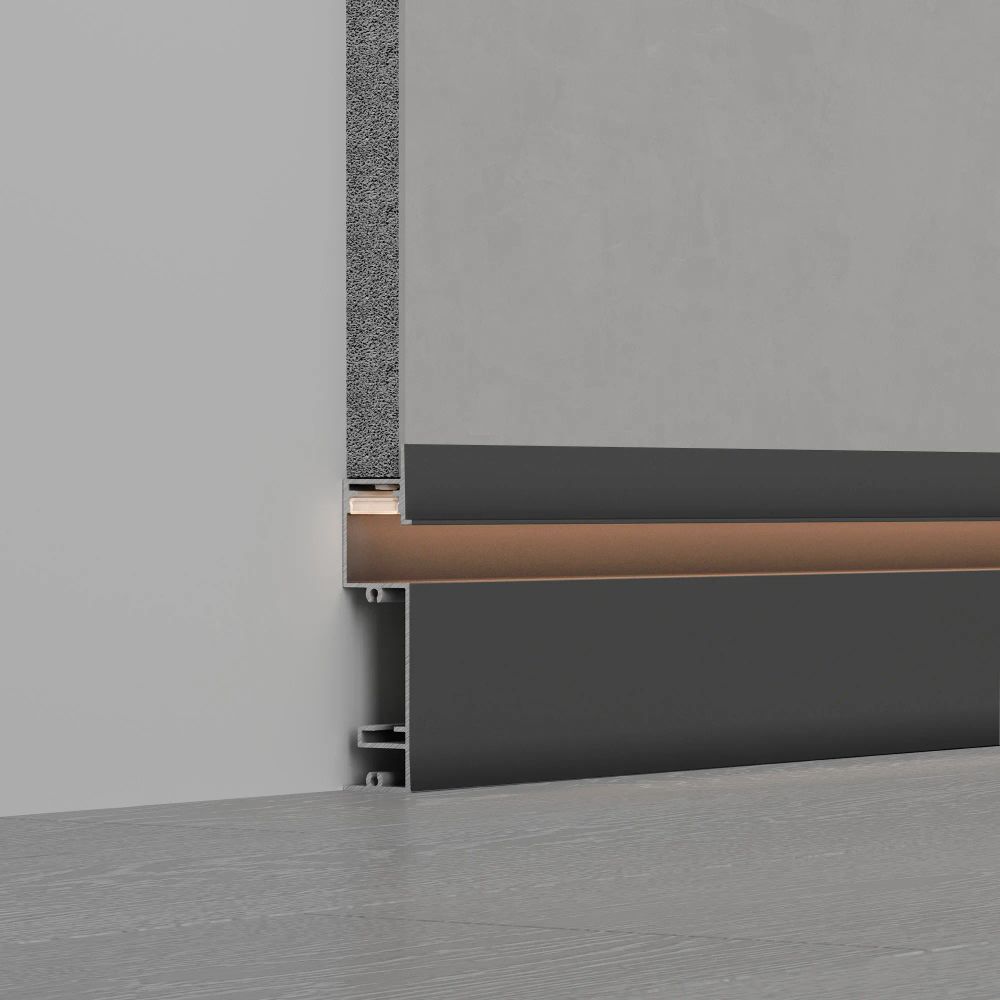 Профиль PLINTUS-H73-F-2000 BLACK (Arlight, Алюминий) 043480