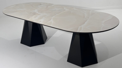 Стол ОРФЕЙ  240 нераскладной ONYX SABLE PULIDO, керамика / Черный каркас М-City