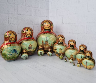 Матрешка "Санкт-Петербург" 15 мест