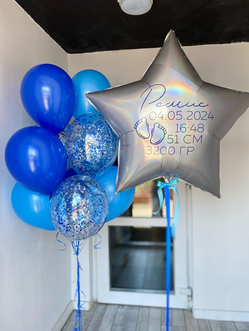 Воздушные шары на выписку сына  №869