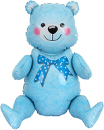 Сидячий мишка Голубой шар 3D