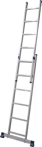 Лестница-стремянка, 2 x 9 ступеней, 2,53 - 4,22 м, алюминиевая, Alumet H2 5209---