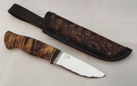 Нож разделочный EWRA стаб. береза, ножны крокодил