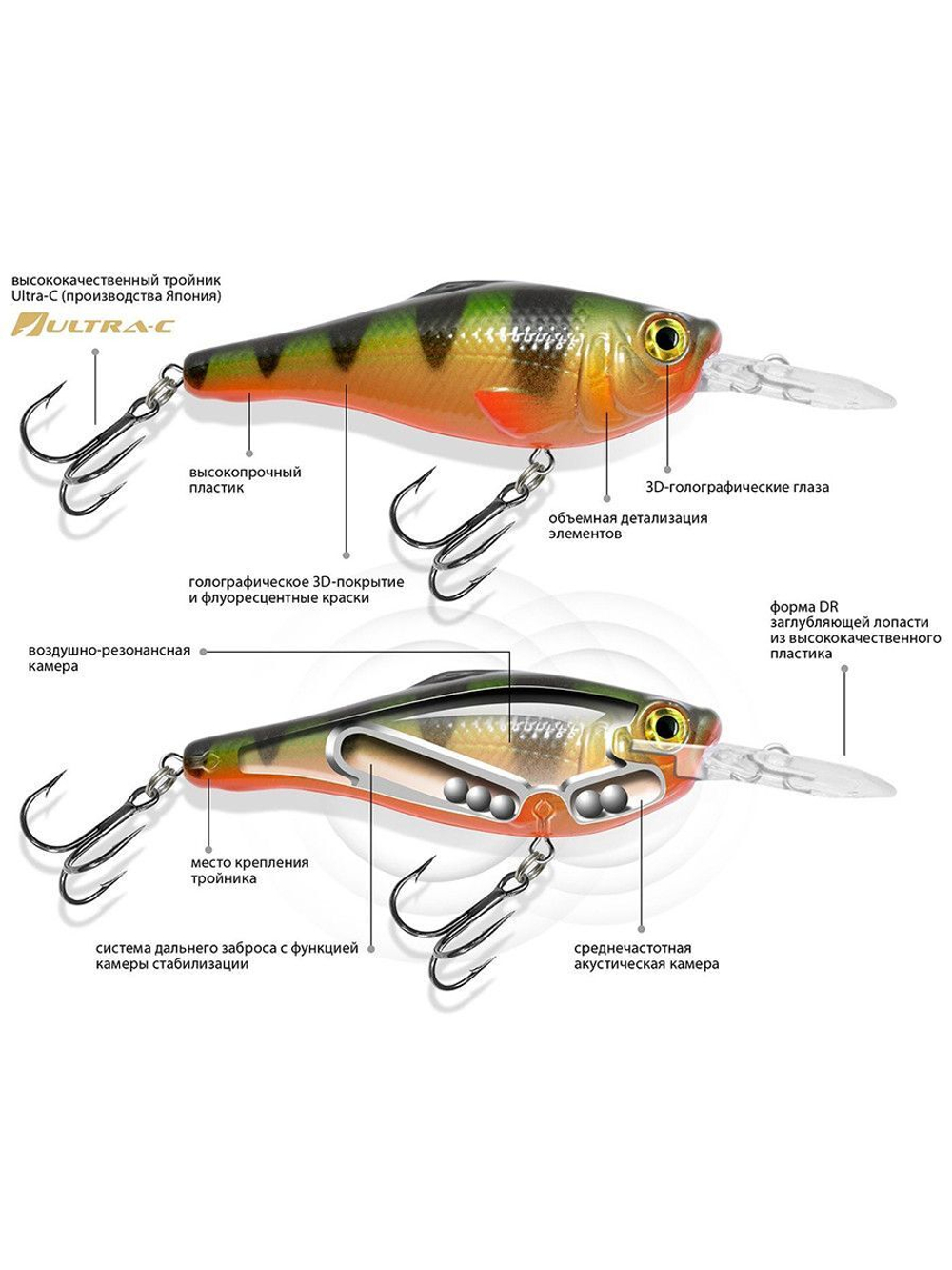 Воблер для рыбалки SHAMAN DR 76mm,
